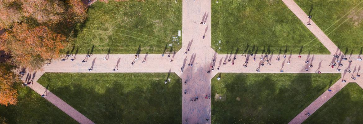 Overhead Photo of Quad in Springtime