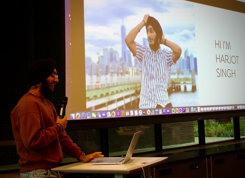 Humanities 101 Student Harjot Singh presents his website