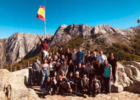 Group of students posing for photo in Spain