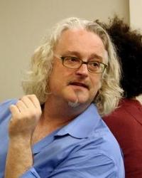 Professor Phillip Thurtle in a blue shirt