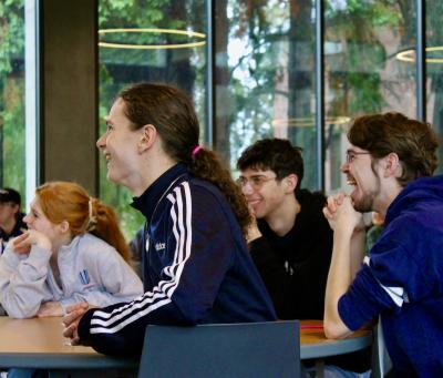 Humanities 101 Students view group presentations